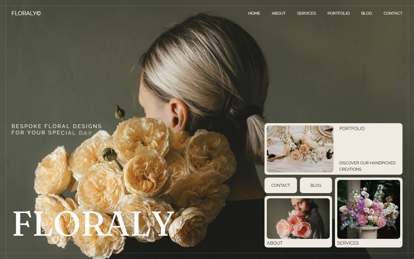 Floraly Editorial Floral 演示首屏